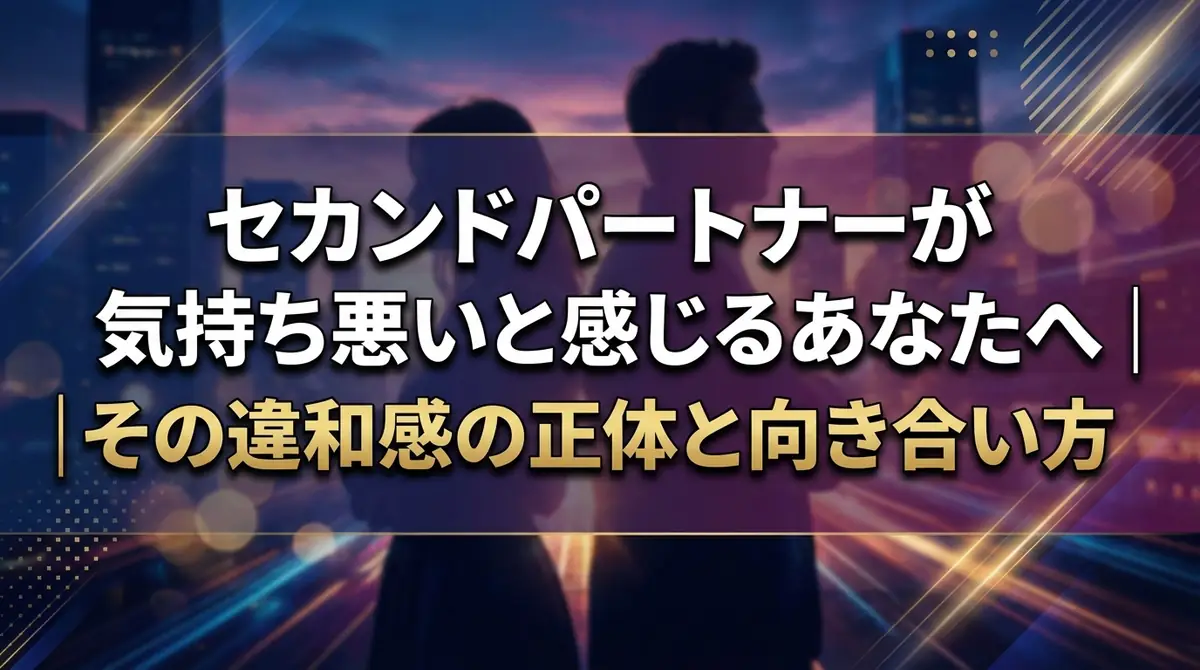 セカンドパートナーが気持ち悪いと感じるあなたへ|その違和感の正体と向き合い方