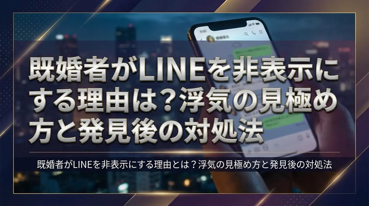 既婚者がLINEを非表示にする理由とは?浮気の見極め方と発見後の対処法