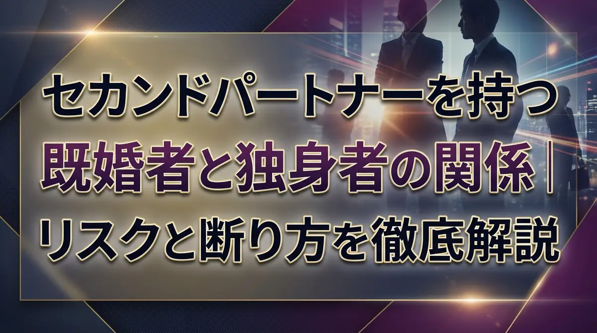 セカンドパートナーを持つ既婚者と独身者の関係|リスクと断り方を徹底解説