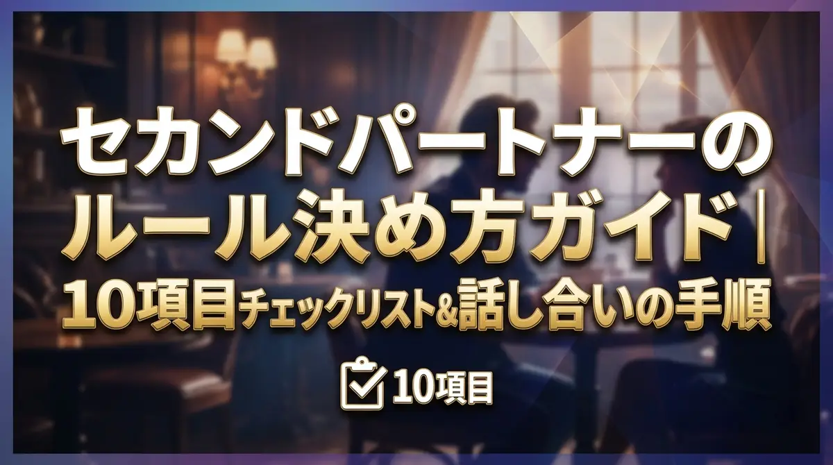 セカンドパートナーのルール決め方ガイド｜10項目チェックリスト&話し合いの手順