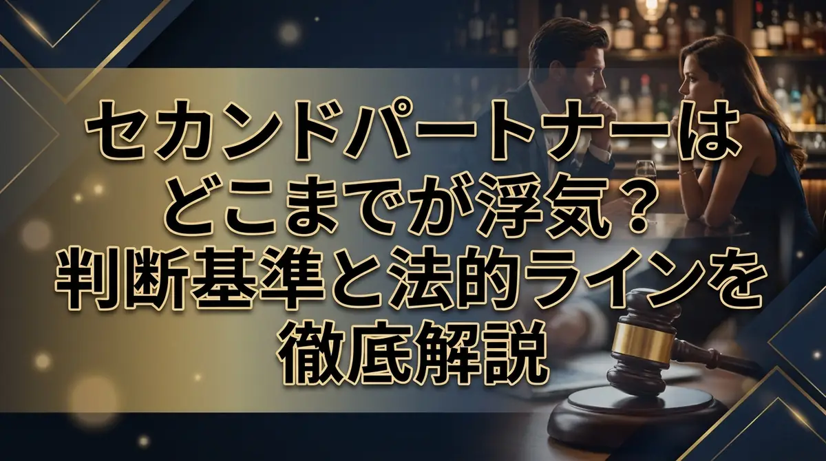 セカンドパートナーはどこまでが浮気?判断基準と法的ラインを徹底解説