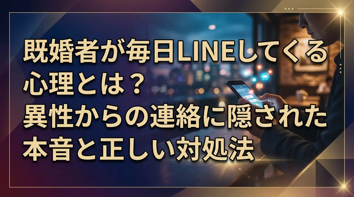 既婚者が毎日LINEしてくる心理とは?異性からの連絡に隠された本音と正しい対処法