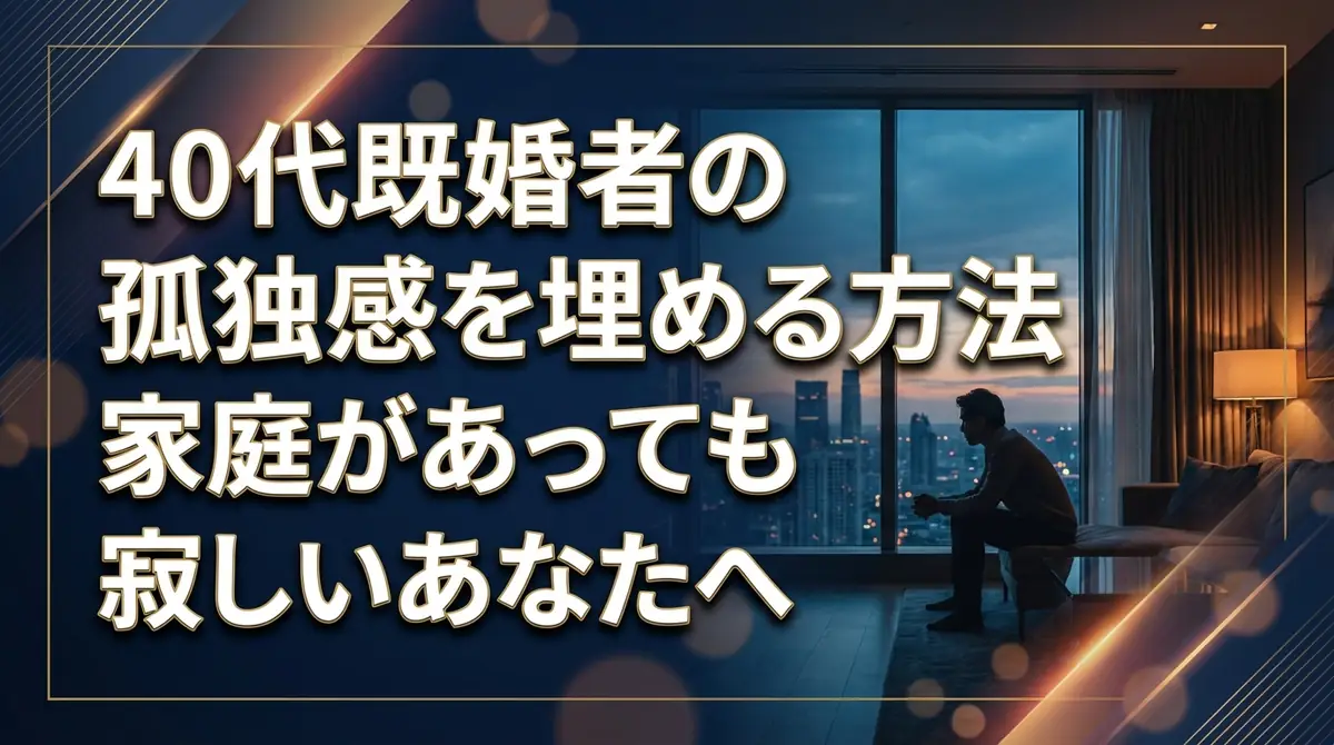 40代既婚者の孤独感を埋める方法|家庭があっても寂しいあなたへ