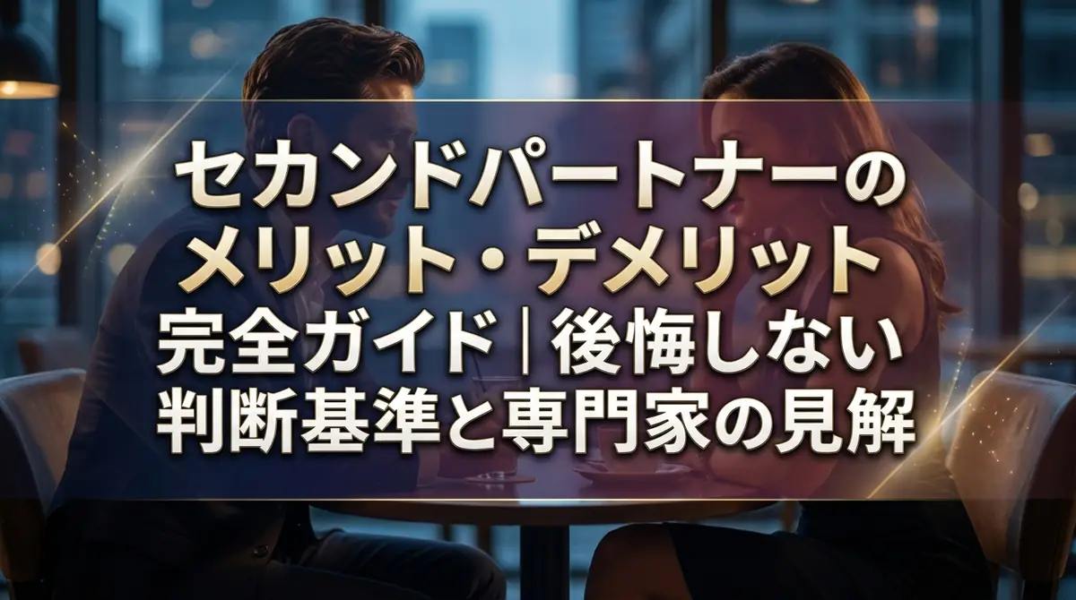 セカンドパートナーのメリット・デメリット完全ガイド|後悔しない判断基準と専門家の見解